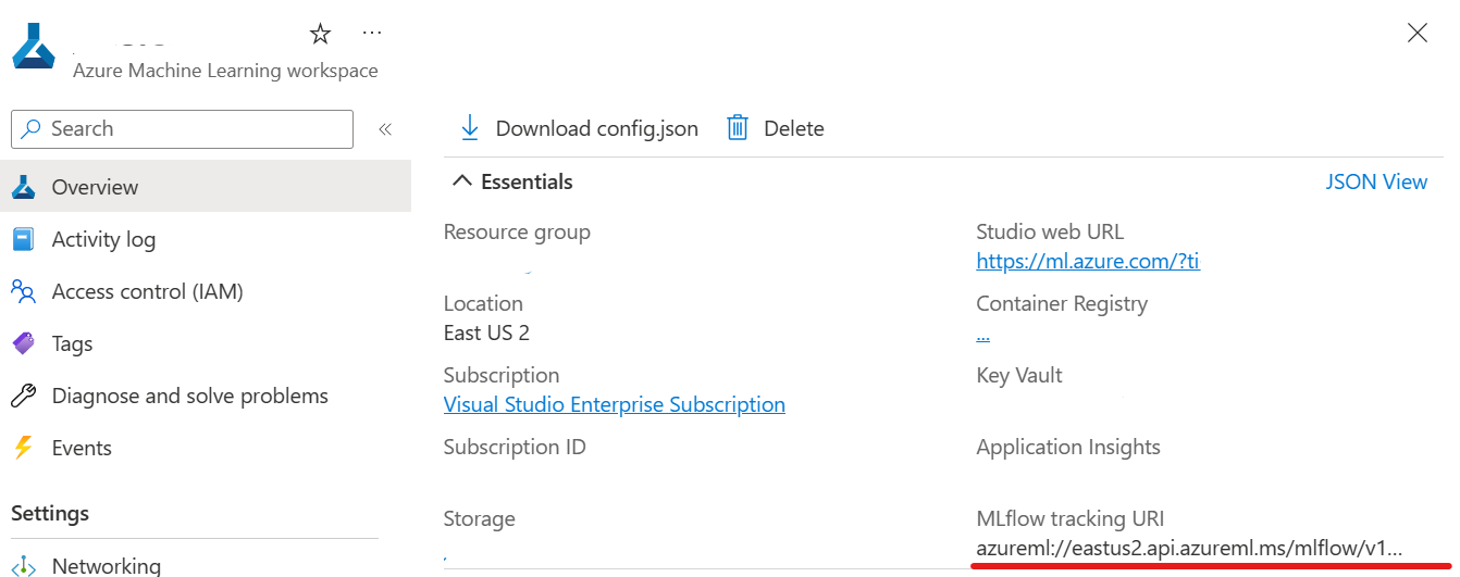 MLflow Tracking URL